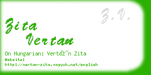 zita vertan business card